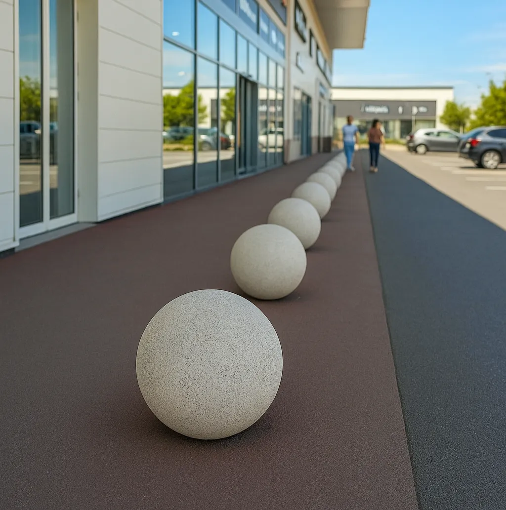 Spherical concrete bollard