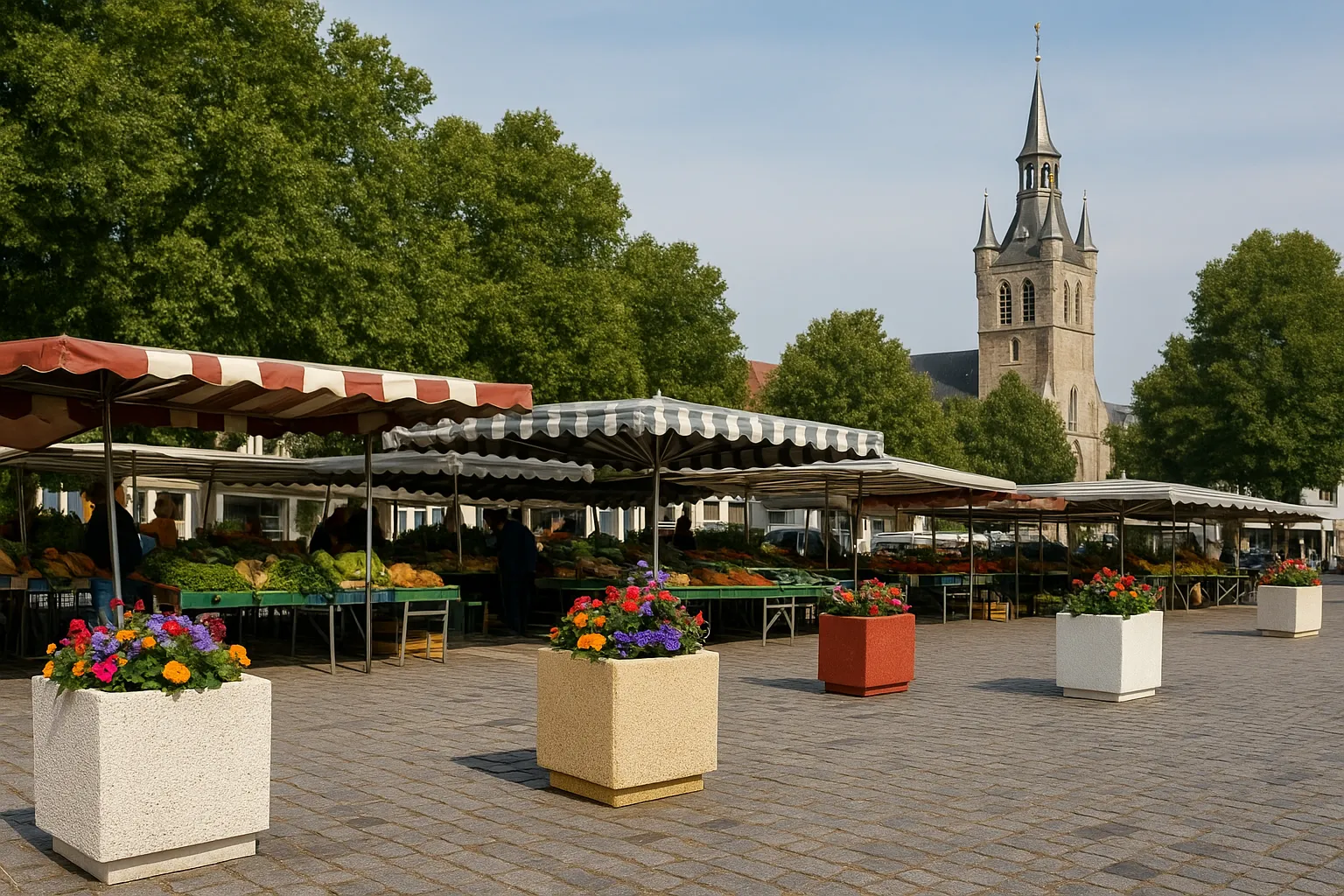 Square concrete planter