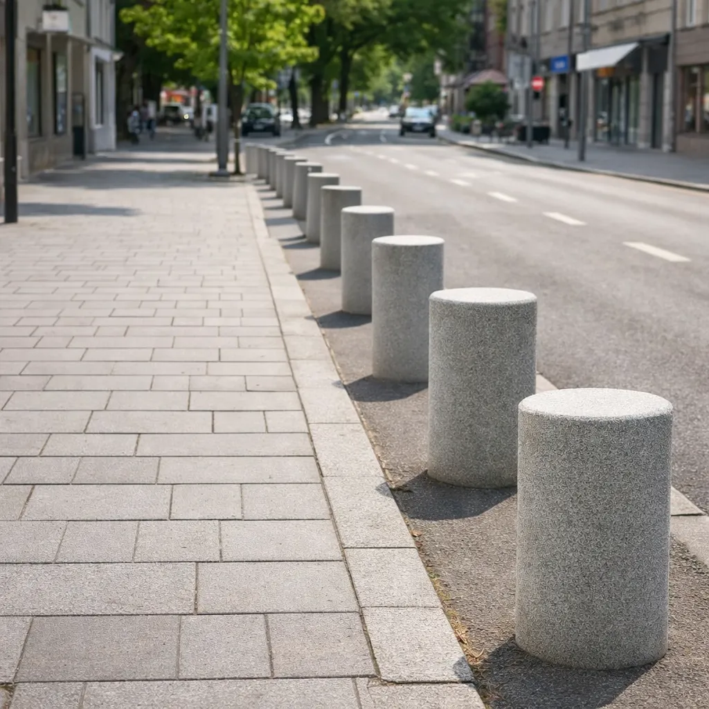 Cylindrical concrete bollard