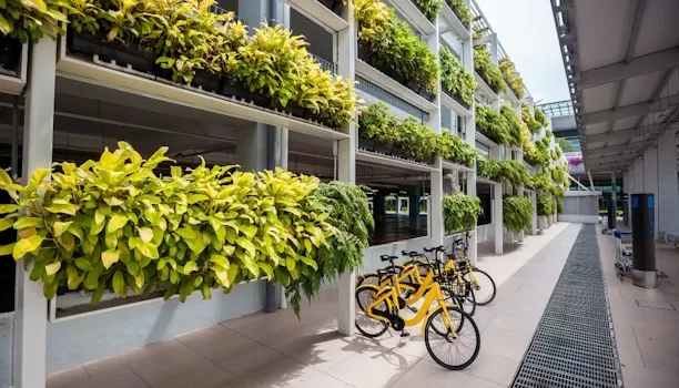 Fietsverhuur met gele fietsen in Singapore