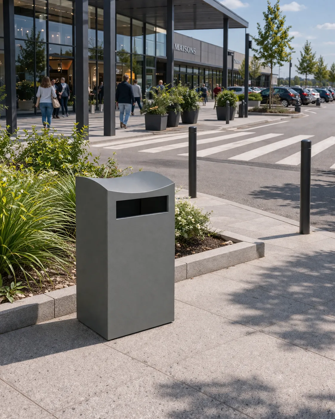 Poubelle en béton moderne