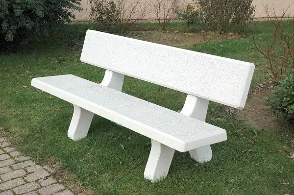 White concrete bench