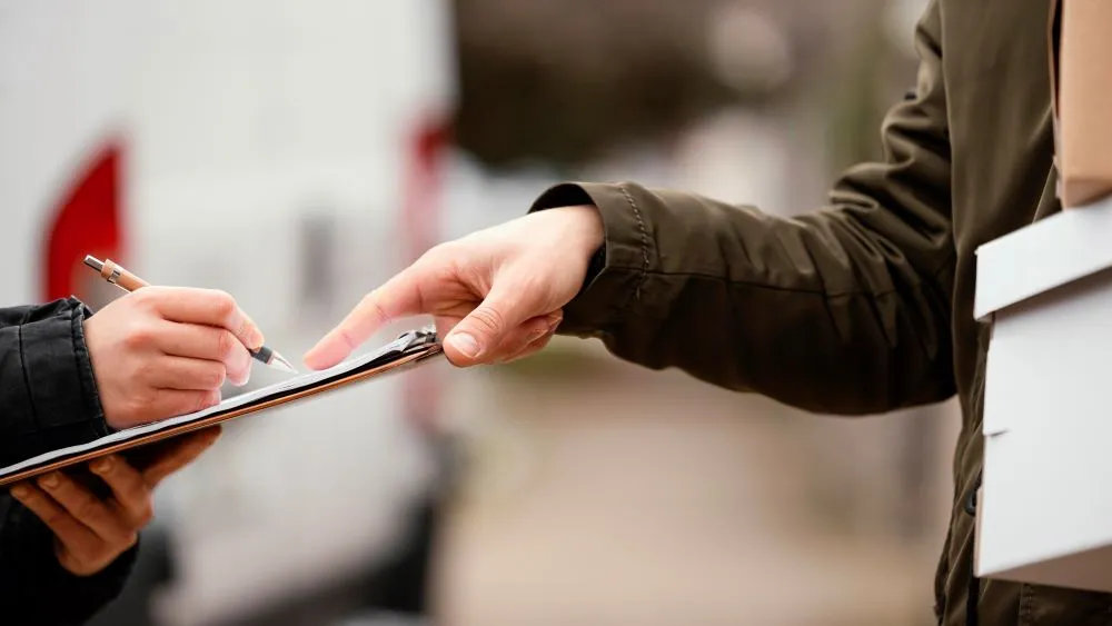 Deux personnes en réunion, l’une tenant un carnet et l’autre pointant des éléments, échangeant sur un projet de mobilier urbain