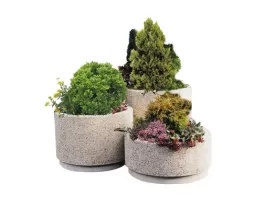 Round concrete planter