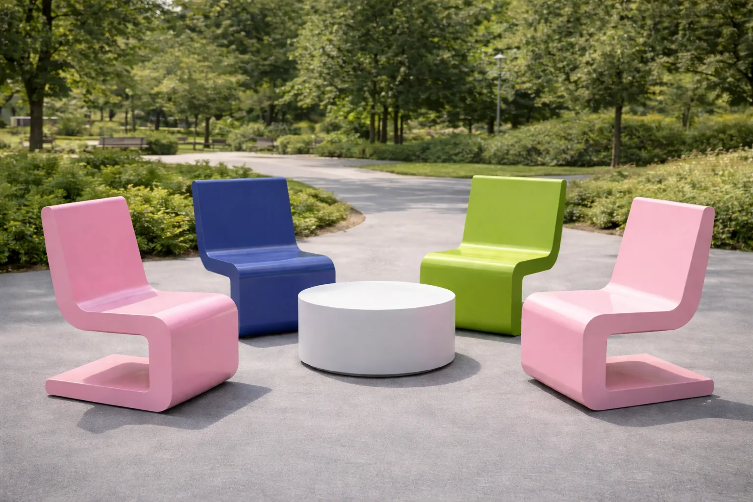 Betonnen fauteuil met designafwerking in hoogglans