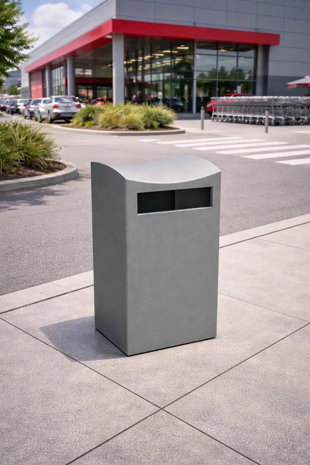 Poubelle en béton moderne