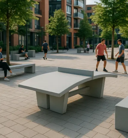 table tennis ballon en béton