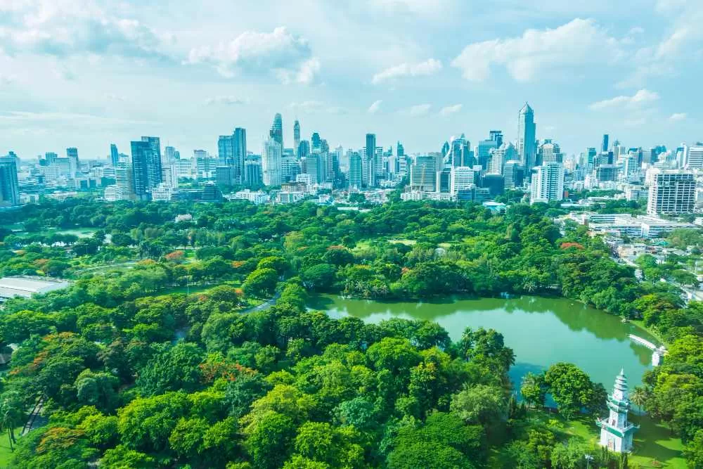 Luchtzicht van Bangkok