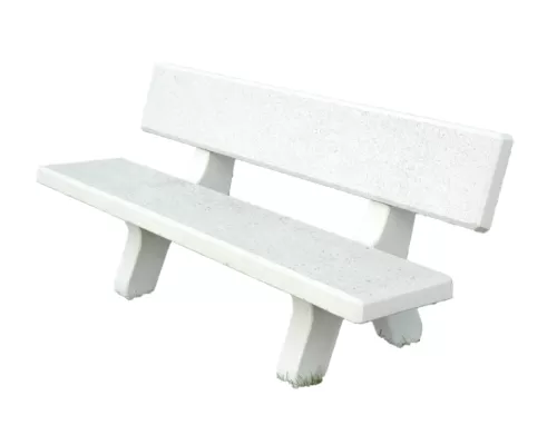 White concrete bench