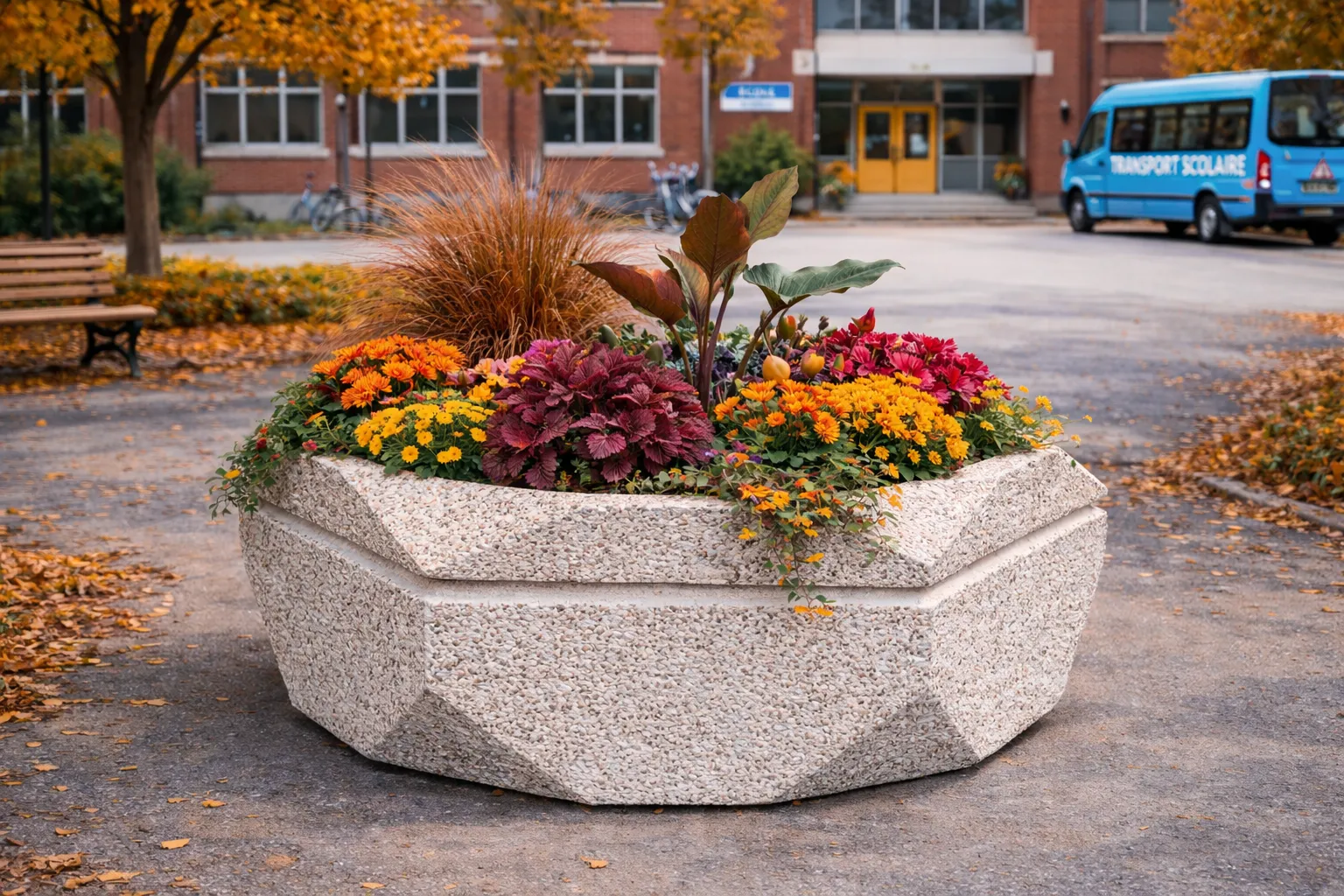 Hexagonal concrete planter