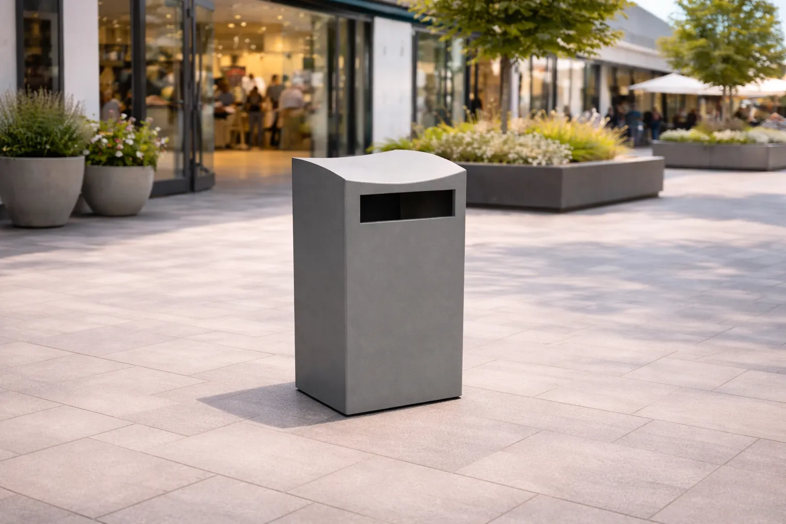 Poubelle en béton moderne