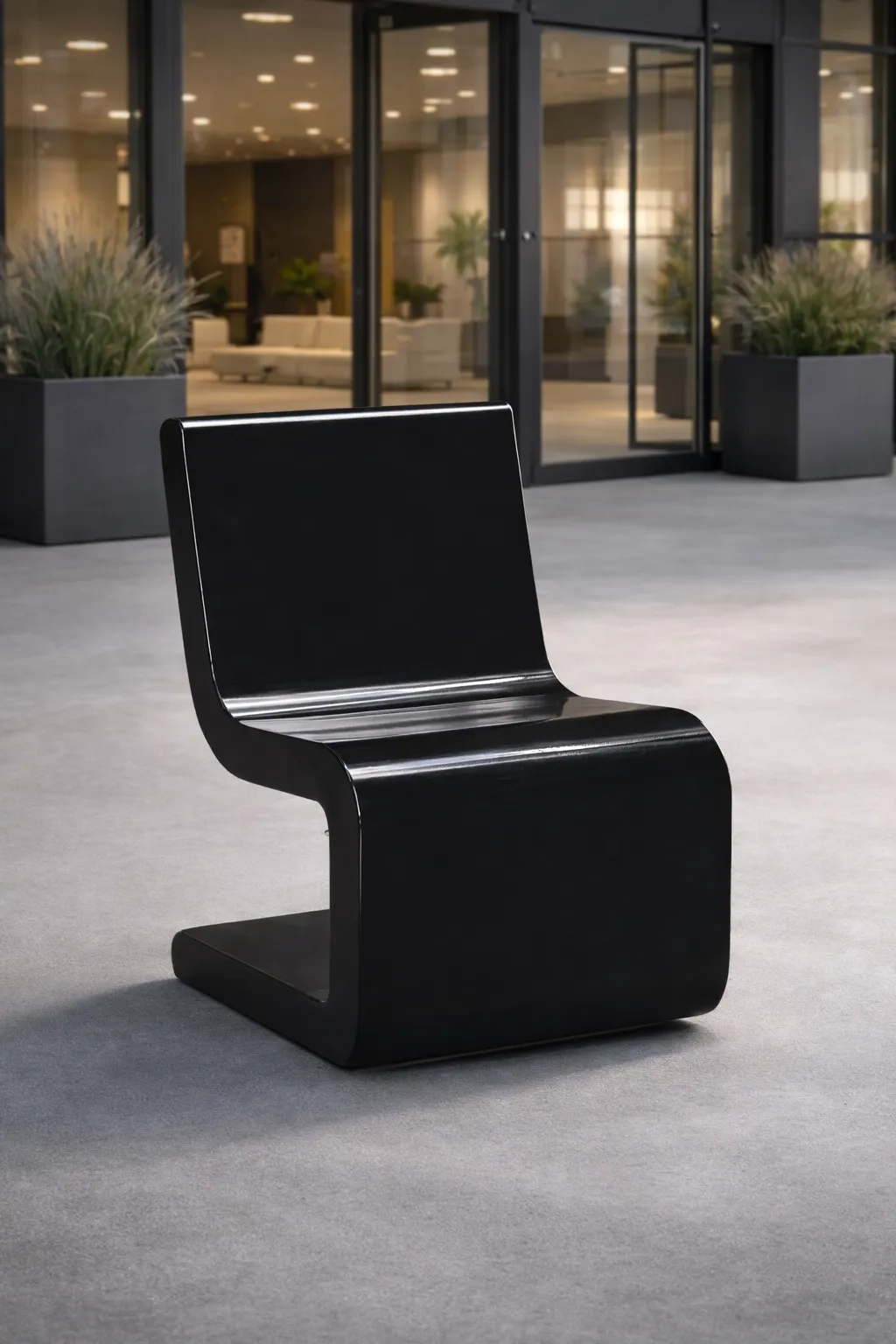 Design betonnen fauteuil in zwart